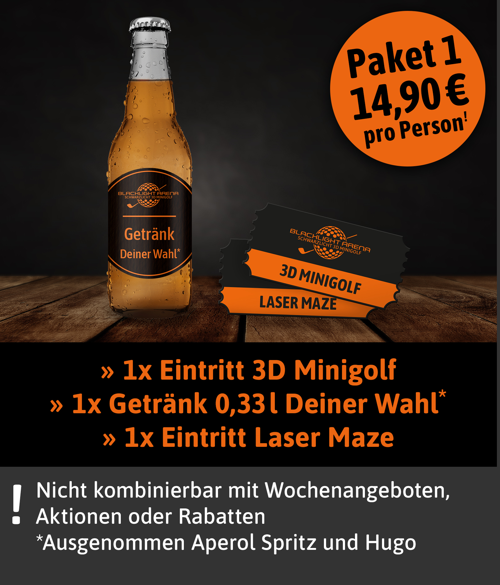 3D Schwarzlicht Indoor Minigolf Anlage in Senden bei Ulm